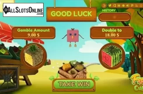 Bonus Game screen. Fruit Cube from Spinmatic