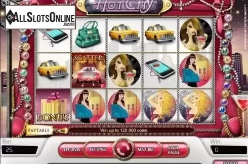Game Workflow screen. Hot City from NetEnt