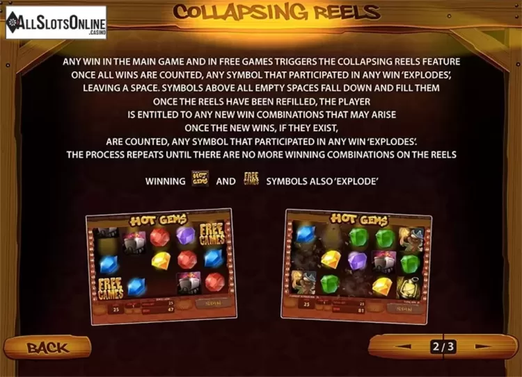 Paytable 2. Hot Gems from Playtech