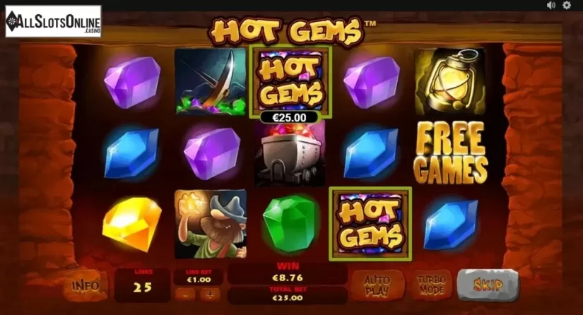Scatter Win screen. Hot Gems from Playtech