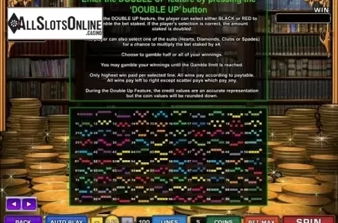 Paytable 4. In It to Win It from Microgaming