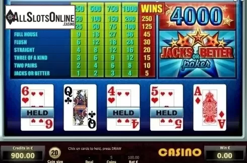 Game Screen 2. Jacks or Better Poker (Tom Horn Gaming) from Tom Horn Gaming