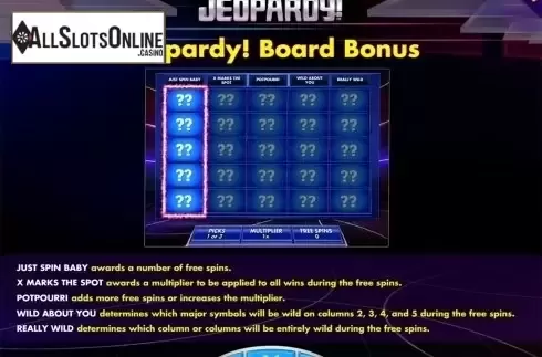 Paytable 4. Jeopardy! from IGT