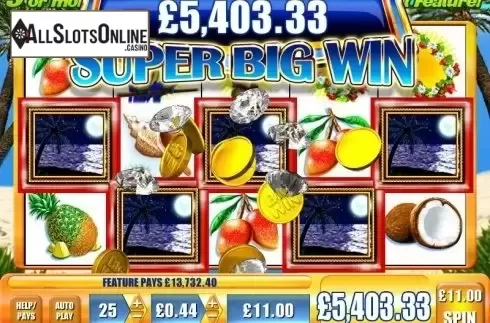 Super Big Win screen. Luau Loot from WMS