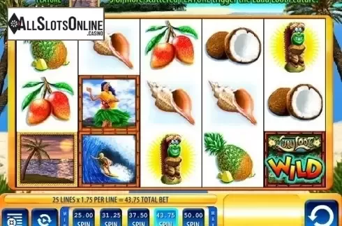 Reel screen. Luau Loot from WMS