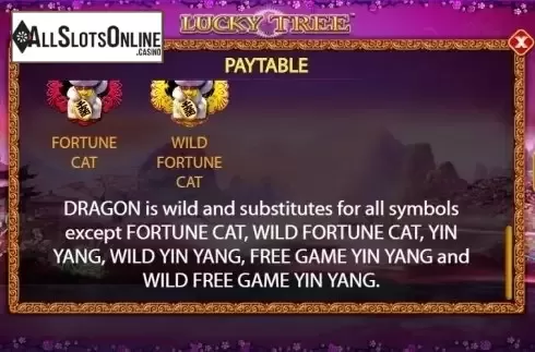 Paytable 4. Lucky Tree from Bally