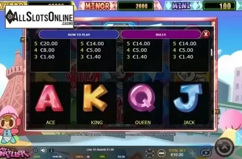 Paytable 4. Mr. Driller from Ainsworth