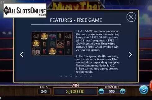 Free game feature screen