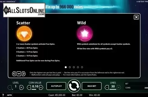 Screen5. NRVNA  from NetEnt