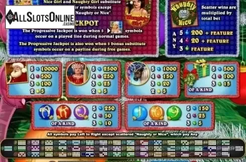 Paytable. Naughty or Nice? from RTG