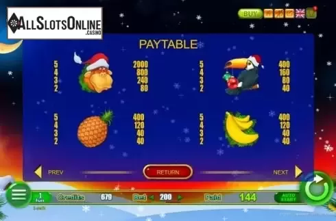 Paytable 1