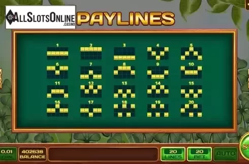 Paylines screen
