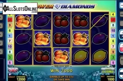 Game workflow 3. Power Diamonds Deluxe from Novomatic