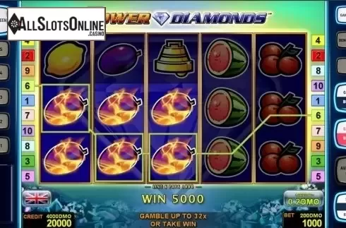 Game workflow . Power Diamonds Deluxe from Novomatic