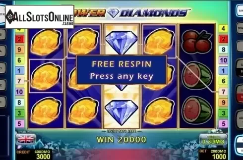 Game workflow 2. Power Diamonds Deluxe from Novomatic