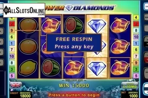 Game workflow 4. Power Diamonds Deluxe from Novomatic