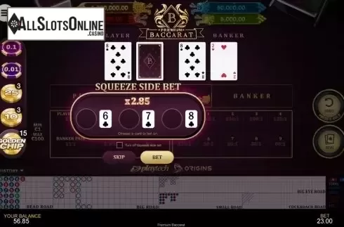 Game Screen 3. Premium Baccarat from Playtech
