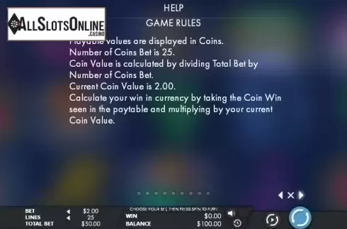 Paytable 2. Primetime Combat Kings from Genesis