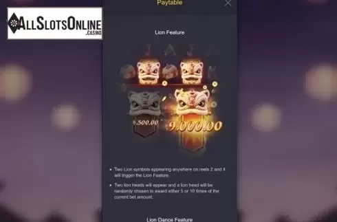 Features. Prosperity Lion from PG Soft
