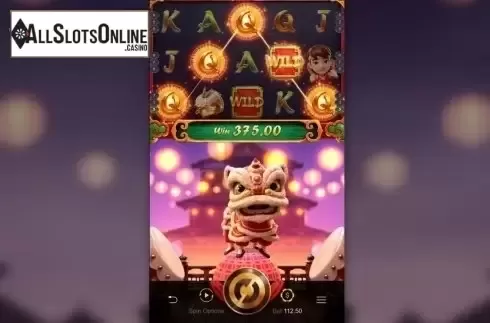 Win Screen. Prosperity Lion from PG Soft