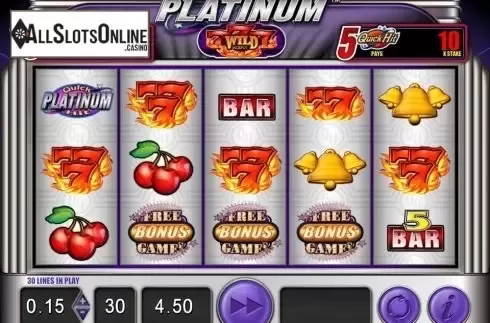 Scatter screen. Quick Hit Platinum Triple Blazing 7s from Bally