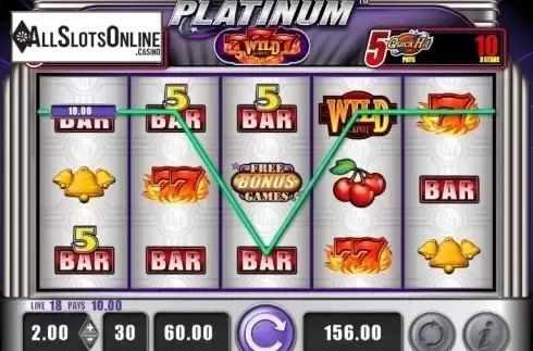 Wild Win screen. Quick Hit Platinum Triple Blazing 7s from Bally