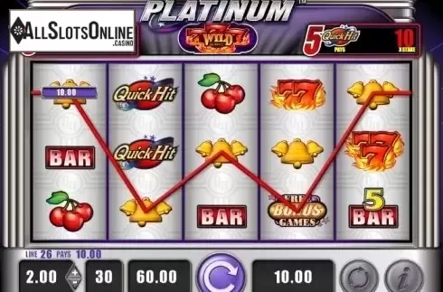 Win screen. Quick Hit Platinum Triple Blazing 7s from Bally