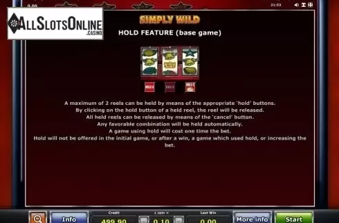 Paytable 3. Simply Wild (Green Tube) from Greentube