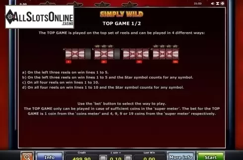 Paytable 5. Simply Wild (Green Tube) from Greentube