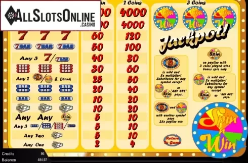 Screen2. Spin 'n Win from Amaya