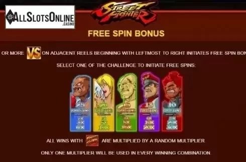 Paytable 1. Street Fighter (JDB168) from JDB168