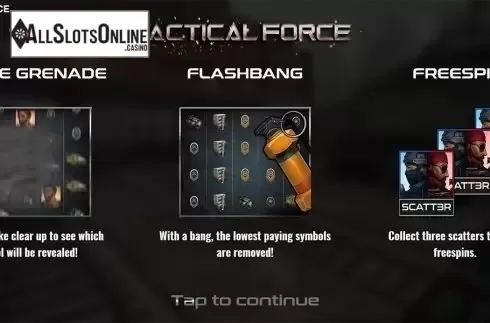 Intro screen. Tactical Force from Relax Gaming