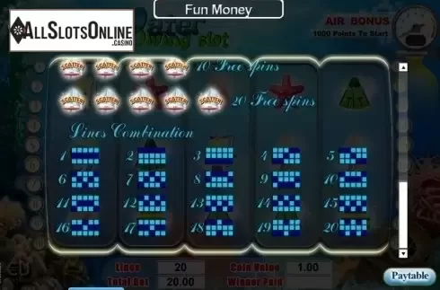 Screen3. Under Water Diving Slot from SkillOnNet