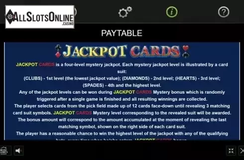 Jackpot screen