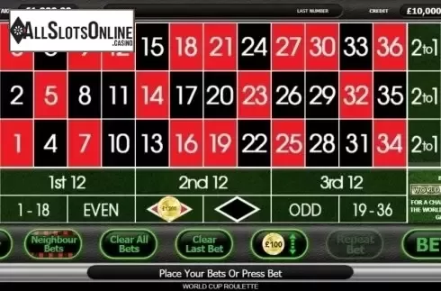 Game Screen 2. World Cup Roulette from Inspired Gaming