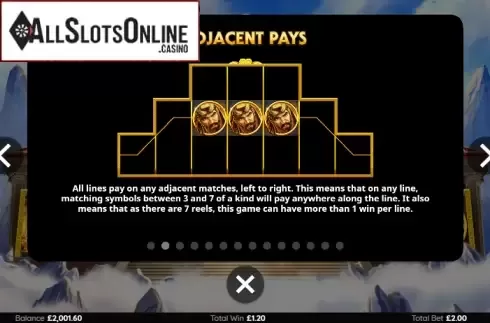 Paytable 2. Wrath of Gods from Bang Bang Games