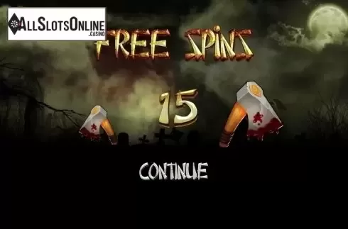 Free Spins screen. Zombie Slot (Thunderspin) from Thunderspin