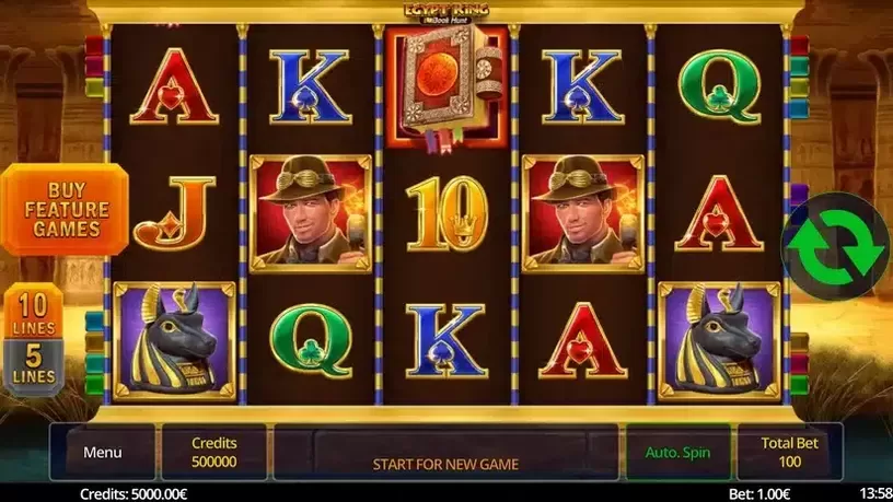 Egypt King Book Hunt slot screenshot 