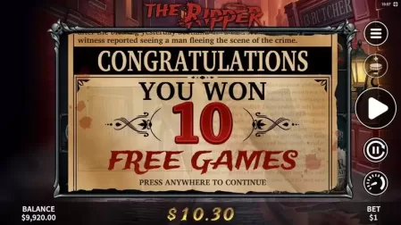 The Ripper slot screenshot 2