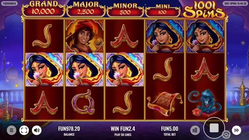 1001 Spins slot screenshot 3
