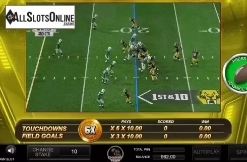Bonus Game Screen 2. 1st Down from Inspired Gaming