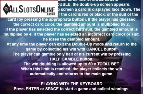 Paytable 5. 3 Towers from Casino Technology