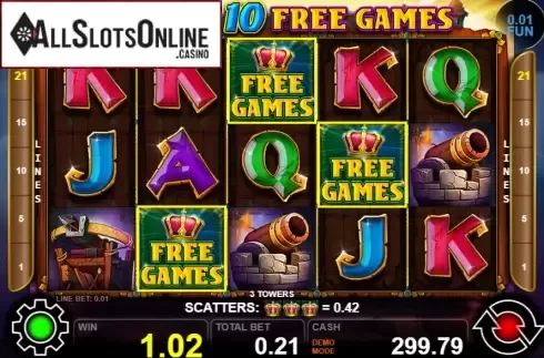 Win screen 1. 3 Towers from Casino Technology
