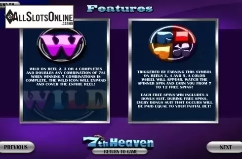 Paytable 3. 7th Heaven from Betsoft