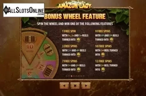 Paytable 3. Amazon Lady from Skywind Group