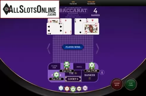 Win Screen 1. Baccarat Supreme No Commission from OneTouch