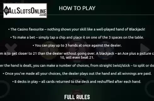 Rules. Blackjack (gamevy) from gamevy