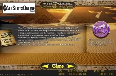 Paytable 2. Book of Pharaon HD from World Match