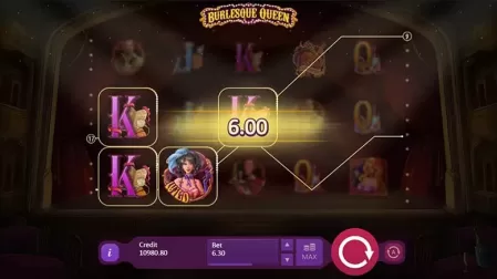 Burlesque Queen slot screenshot 2