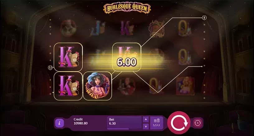 Burlesque Queen slot screenshot 2